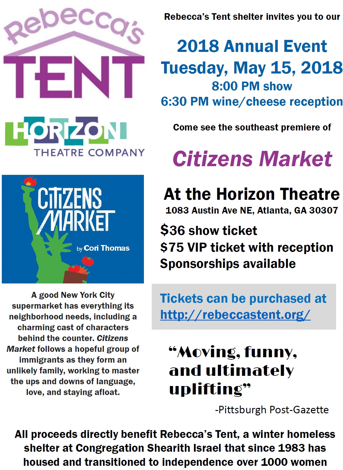Rebecca's Tent Annual Theatre EventCitizen's Market Atlanta Jewish