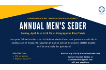 Smaller Brotherhood Men's Seder 2019 - after early bird