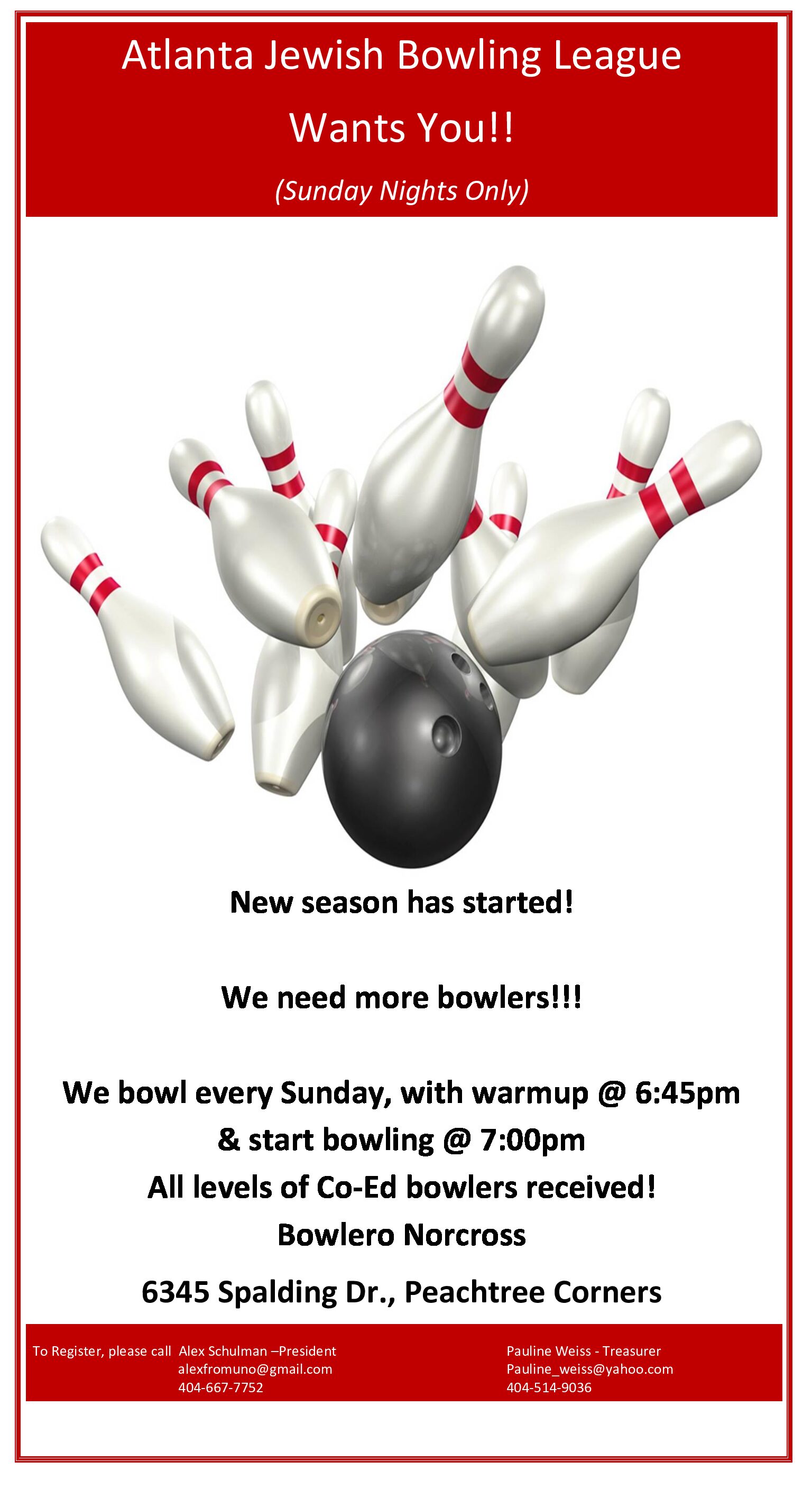 Bowling Flyer - large format 2020