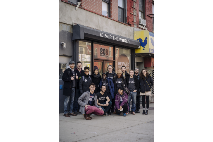 Repair The World volunteers on MLK day. 808 Nostrand aveCrown Heights, Brooklyn NY. photo by Stefano Giovannini