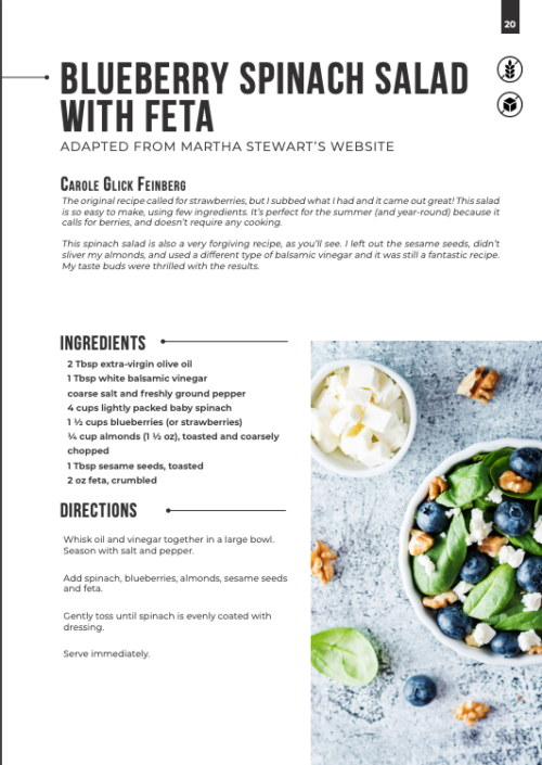 Blueberry Spinach Salad Recipe Sample Page