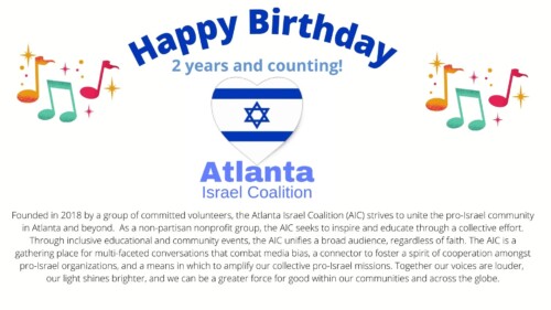 Happy Birthday Atlanta Israel Coalition!