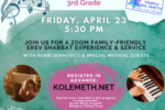Family Erev Shabbat Experience for Pre-K –3rd Grade Families