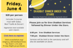 Dinner Under the Stars June 4, 2021 with menu