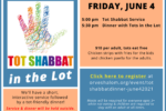 Tot Shabbat June 4, 2021 Postcard with menu