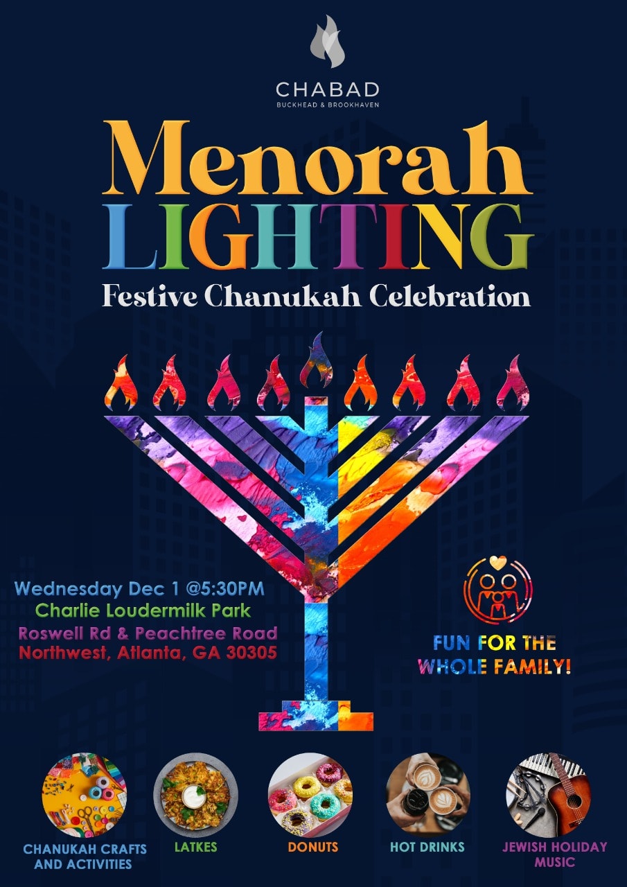 Menorah Lighting at Charlie Loudermilk Park Atlanta Jewish Connector