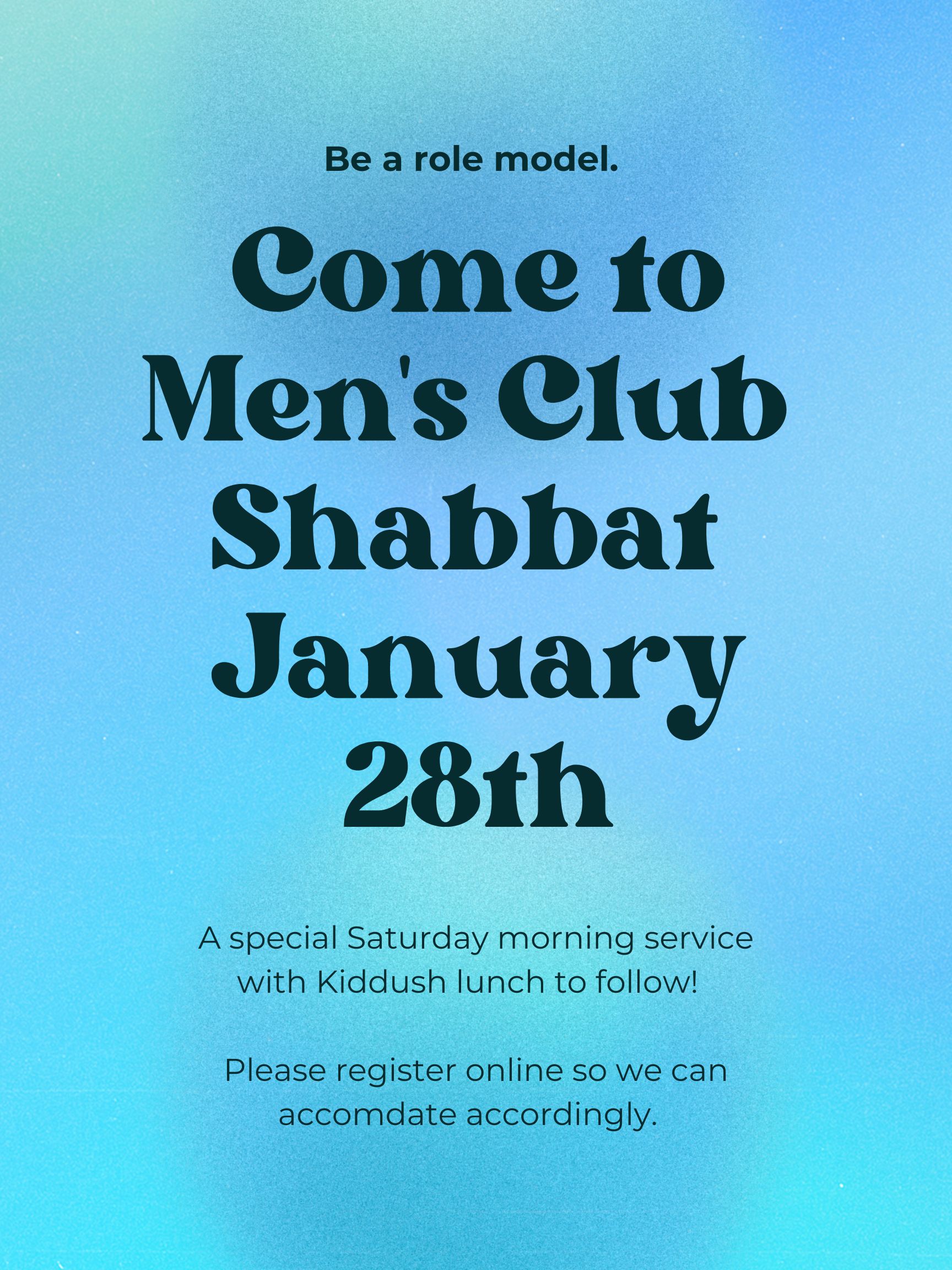 Men's Club Shabbat | Atlanta Jewish Connector