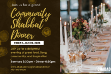 shabbat dinner jan 2026