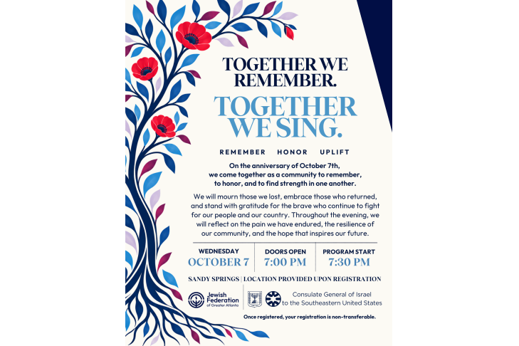 October 7 Together We Remember, Together We Sing.